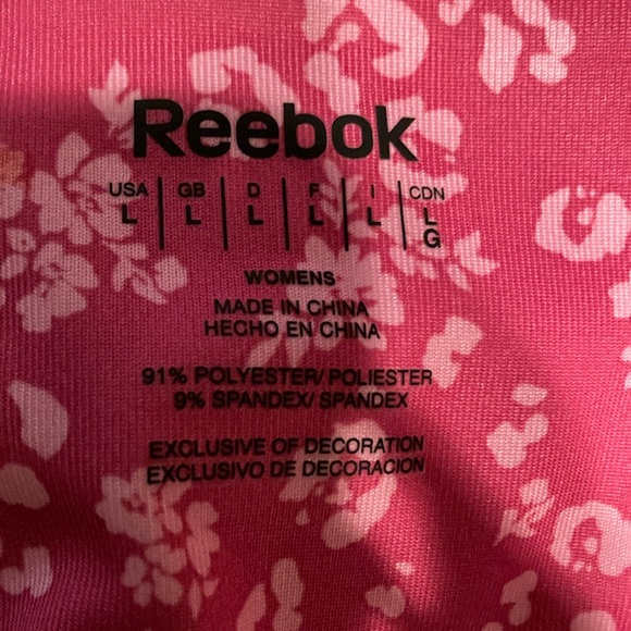 Reebok Pink Floral High-Rise Bike Shorts NWOT - Picture 4 of 7